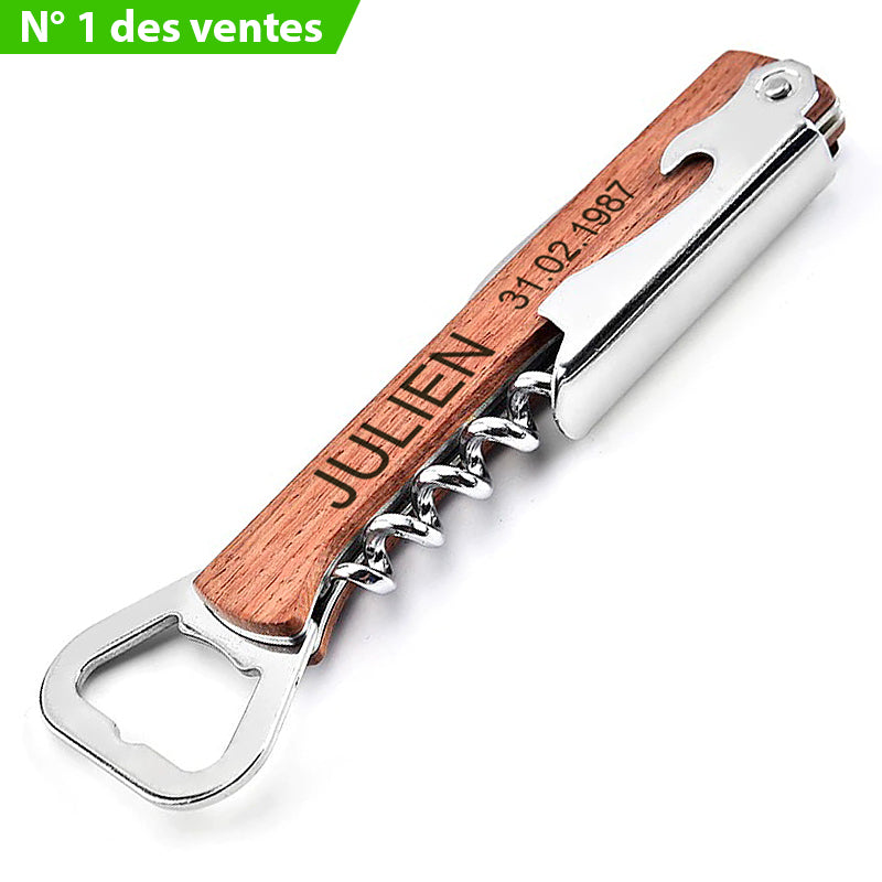 Limonadier Professionnel 3 En 1 - Lot De 4 - Tire-bouchon, Décapsuleur, Coupe-capsule - Pour Serveurs, Barmen, Maison - Acier Inoxydable