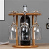 porte bouteille et verre en bois