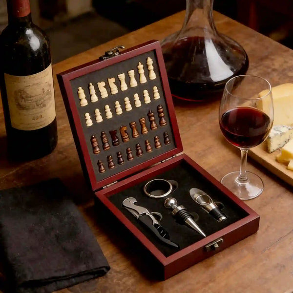 Coffret Ouvre Bouteille Jeux d'Échecs