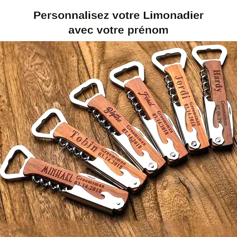 Limonadier Limonadier Personnalisé Bois De Noyer | Le Bon Tire-Bouchon