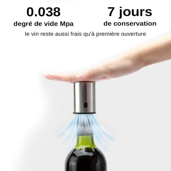 Bouchon à vin avec marqueur de date de pompe à vide, bouchon à vide  économiseur de vin pour bouteilles de vin, cadeau accessoire de vin