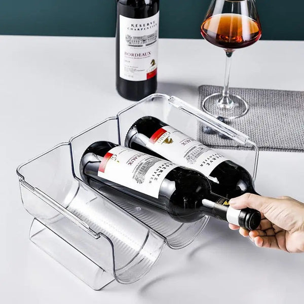 2 Porte-Bouteilles Frigo Blanc Crème - Range Jusqu'à 10 Bouteilles | JYNXOR - 11